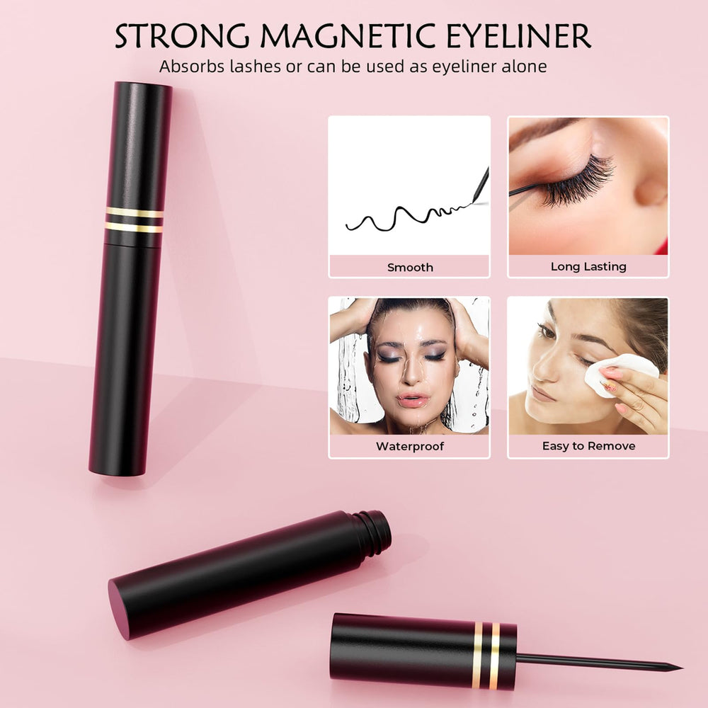Kistep Magnetic Eyelashes Kit – 12 styles display for versatile daily to glam transitions.
