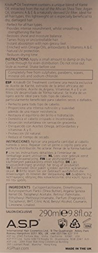 Kitoko Oil treatment hair application shows smooth, frizz-control conditioning from roots to ends.