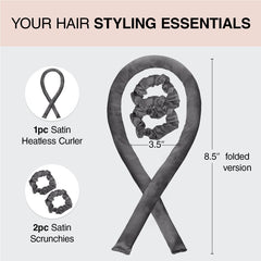 Kitsch 34inch satin heatless rod—comfortable all-night wear for frizz-free morning curls.