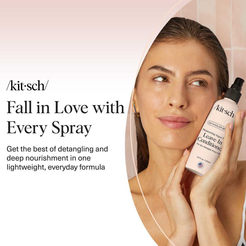 Kitsch Argan Milk Leave-In presented as a gift-ready hair care option.