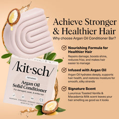 Kitsch Argan Oil Conditioner Bar anti-frizz for sleek styling.