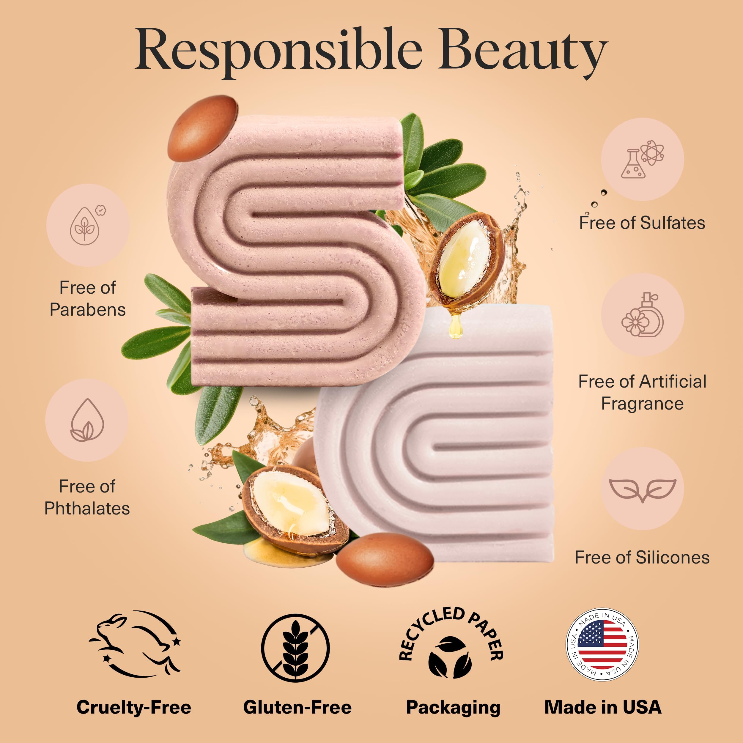 Kitsch Argan Oil Conditioner Bar vegan-sulfate-free for color-safe care.