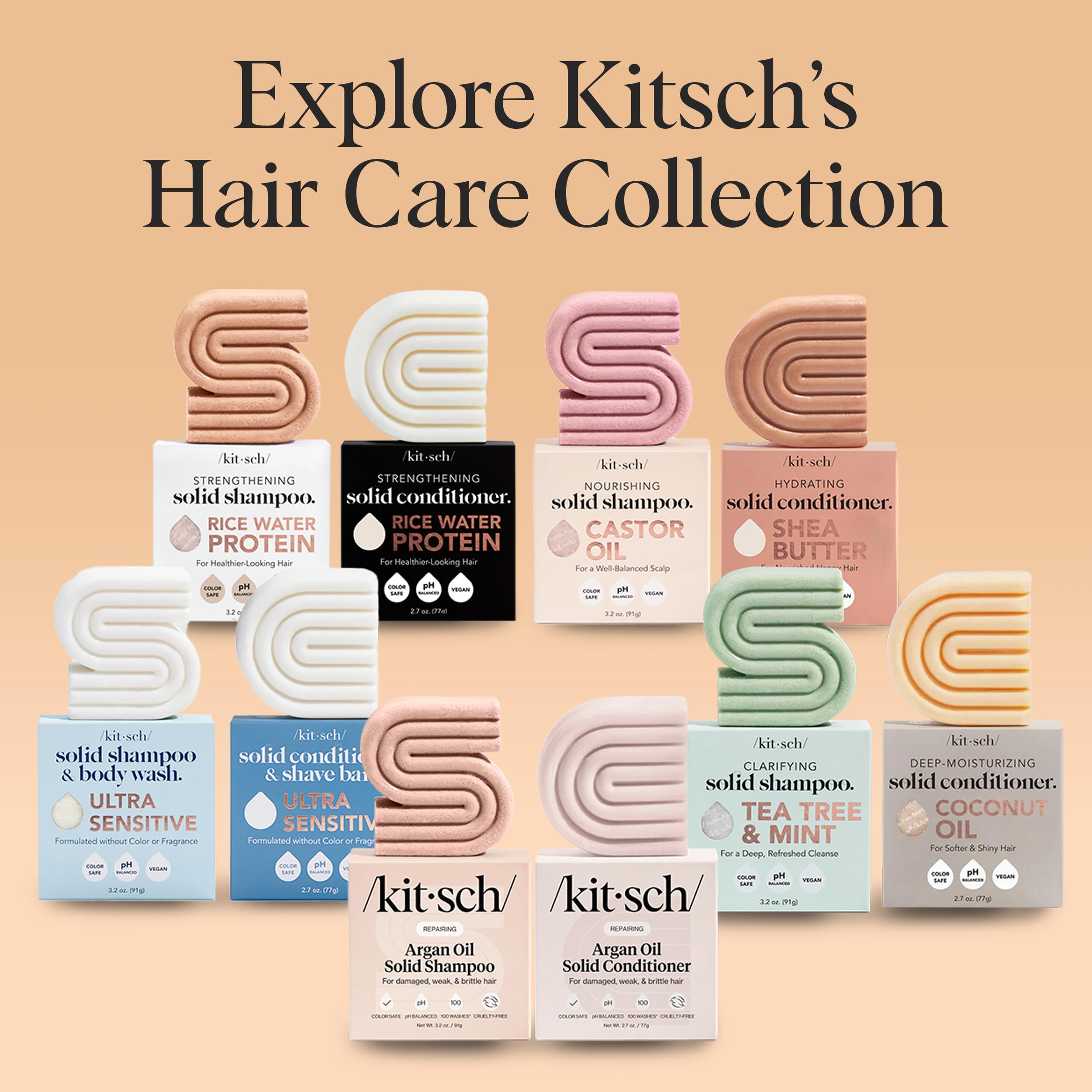 Kitsch Argan Oil Shampoo Bar eco-friendly packaging reducing plastic waste.