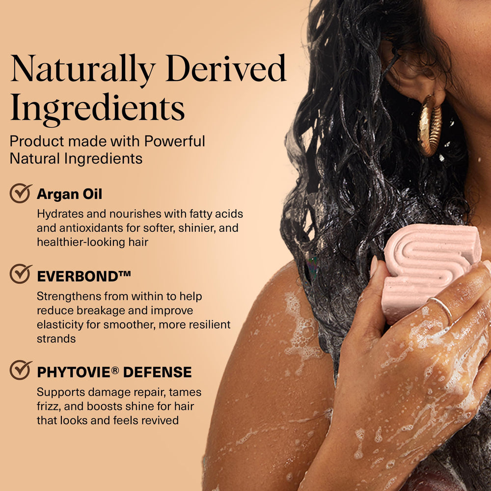Kitsch Argan Oil Shampoo Bar closeup highlights argan oil detail and nourishment.