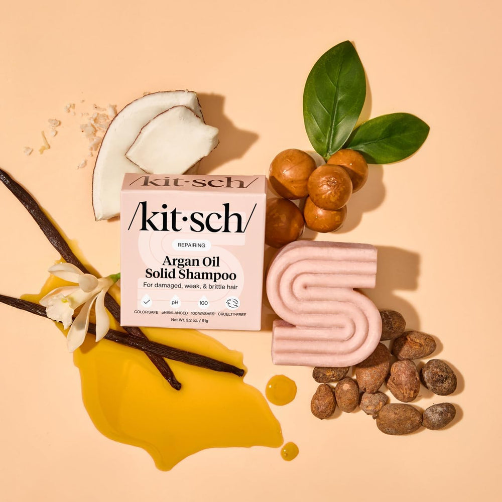 Kitsch Argan Oil Shampoo Bar after-use soft hair appearance and manageability.