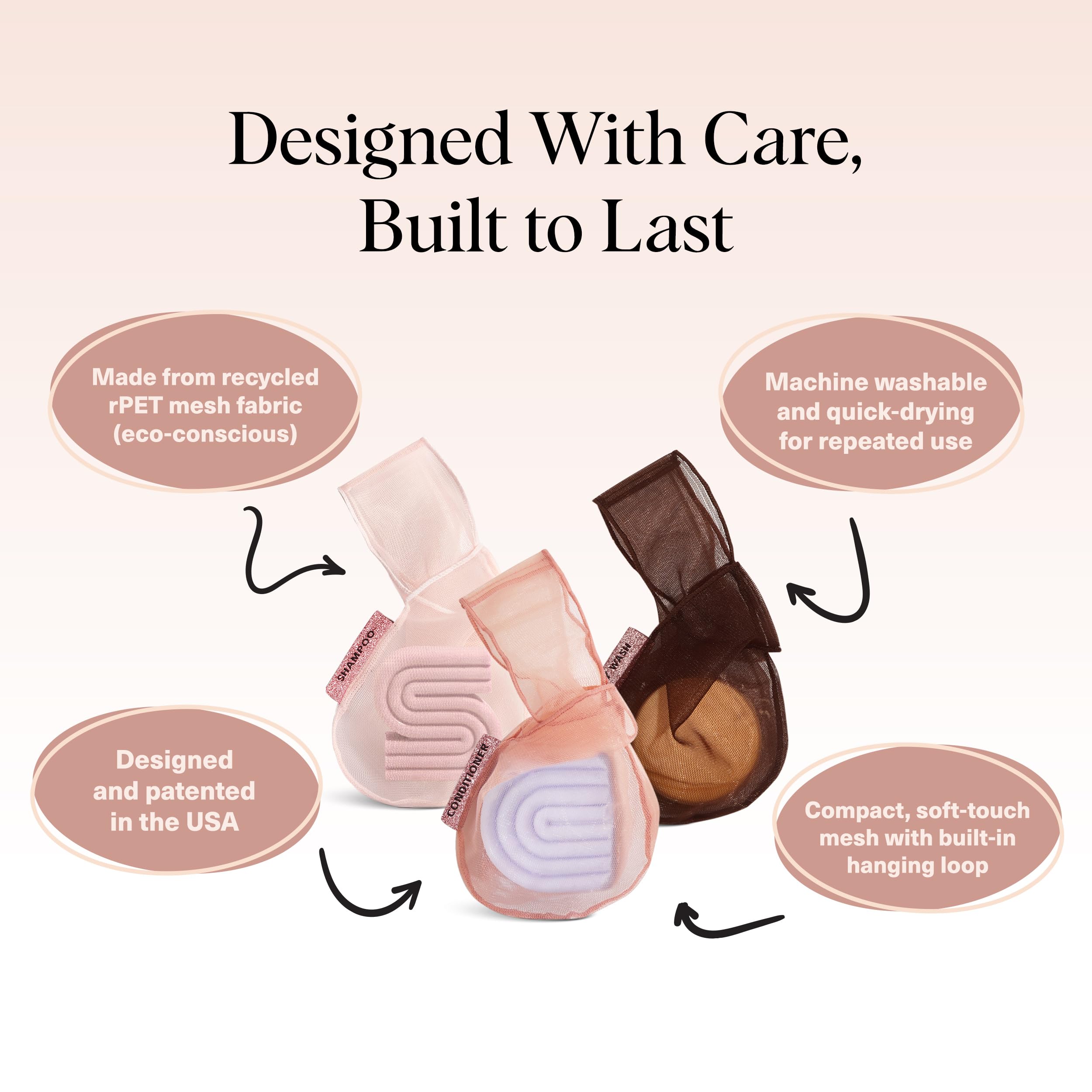 Kitsch Bar Soap Saver Bag promotes bottle-free routines and reduces plastic waste in daily showers.