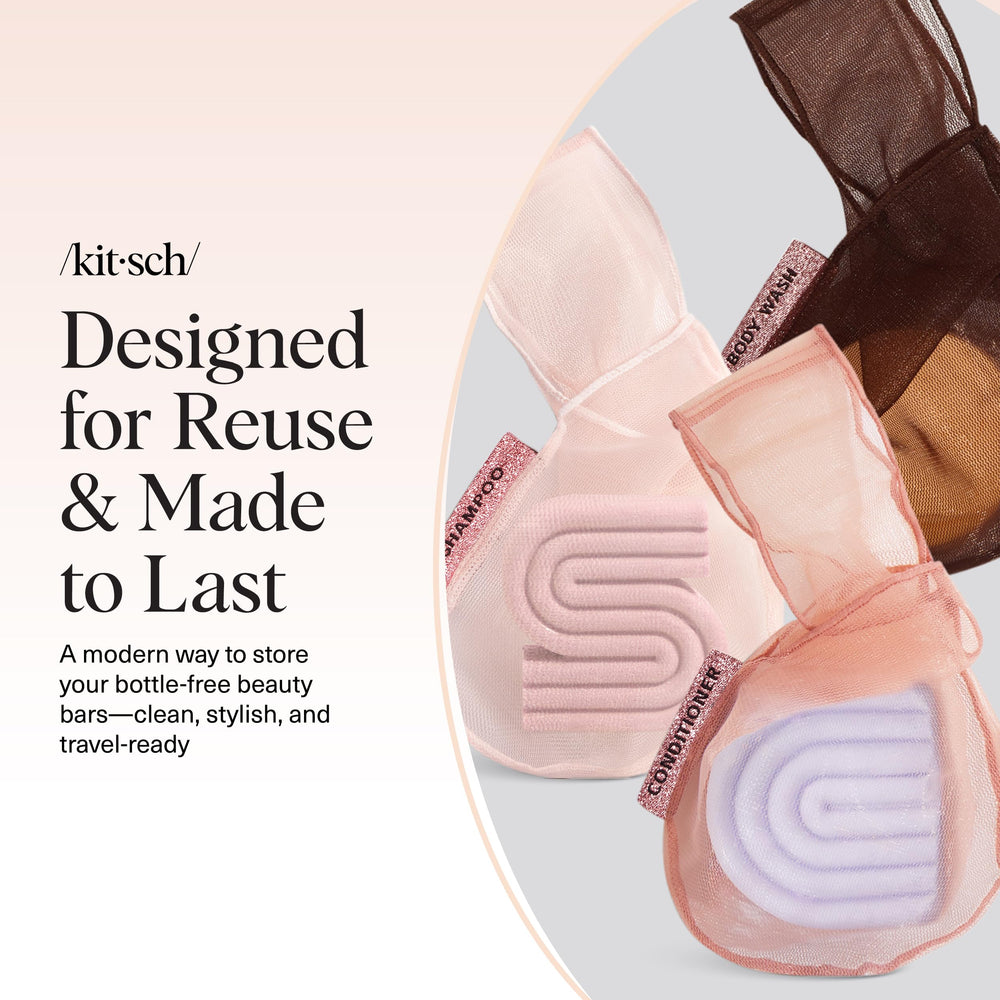 Kitsch Bar Soap Saver Bag travels easily in a gym bag for on the go showers.