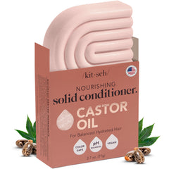 Kitsch Castor Oil Conditioner Bar closeup showing rich moisture for dry frizz-prone hair