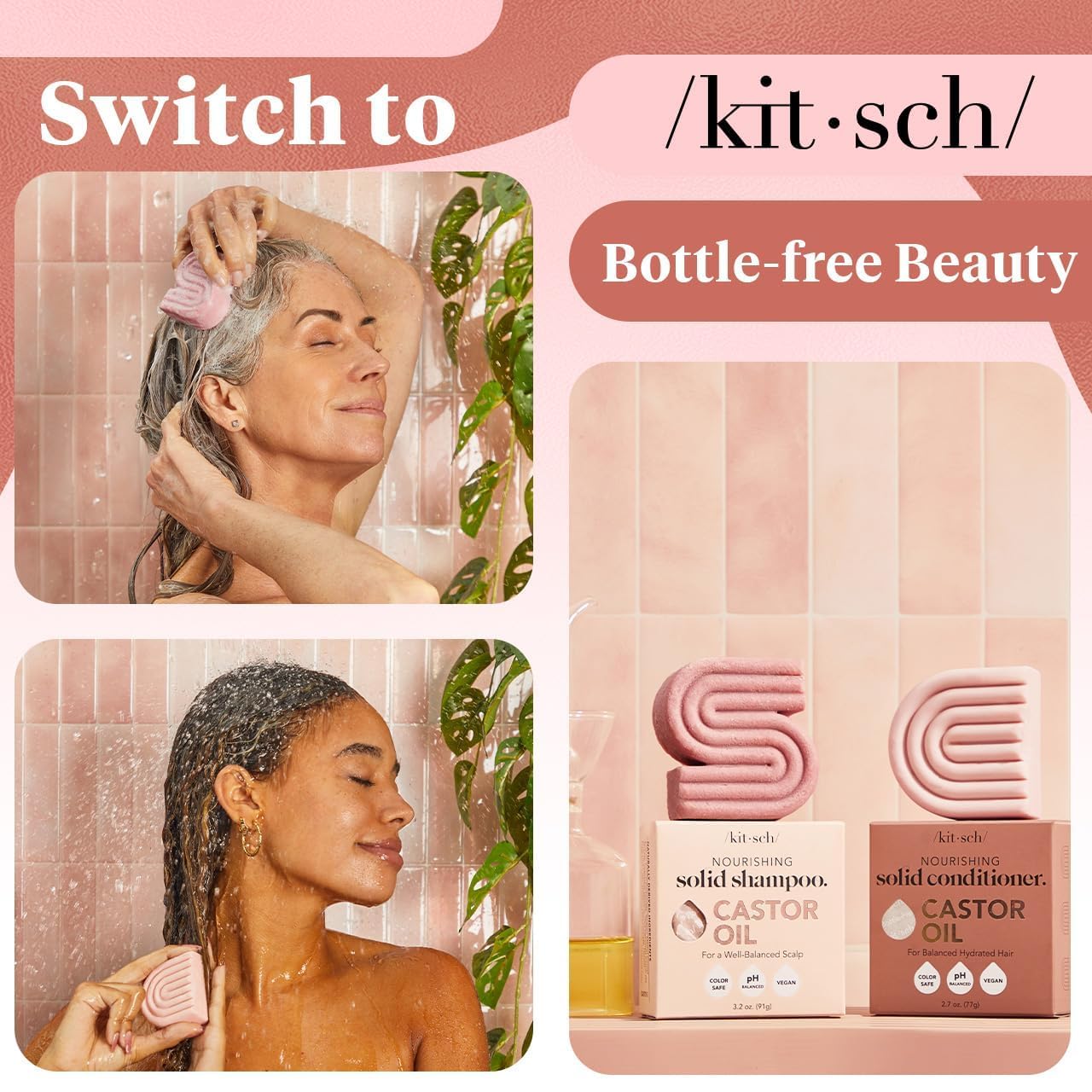 Kitsch Castor Oil Moisturizing close-up highlights hydration and shine