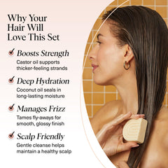 Kitsch Castor Oil Shampoo Bar closeup reveals smooth texture and natural ingredients