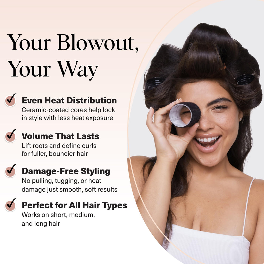 Kitsch Ceramic Thermal Hair Rollers 2-inch rollers enable voluminous waves for long hair