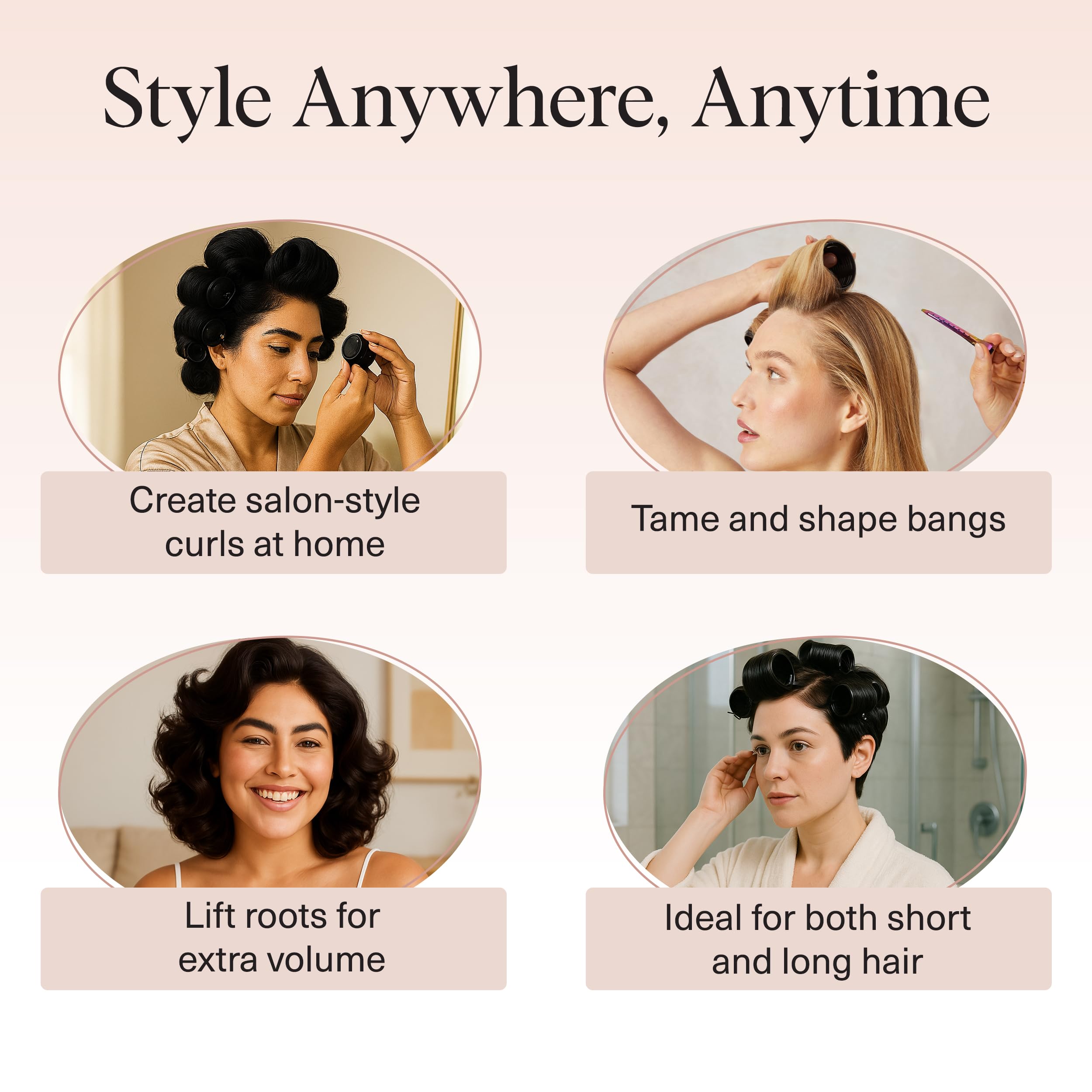 Kitsch Ceramic Thermal Hair Rollers night styling demonstrate overnight heatless curls with lasting shape