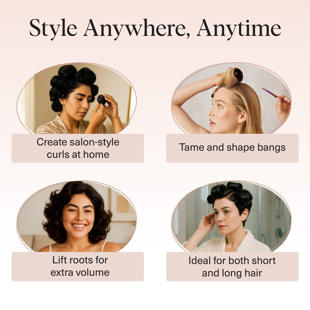 Kitsch Ceramic Thermal Hair Rollers night styling demonstrate overnight heatless curls with lasting shape