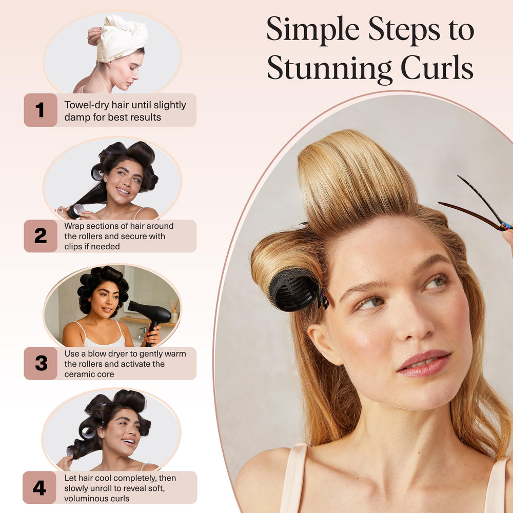 Kitsch Ceramic Thermal Hair Rollers travel-ready set fits compact cases for on-the-go styling