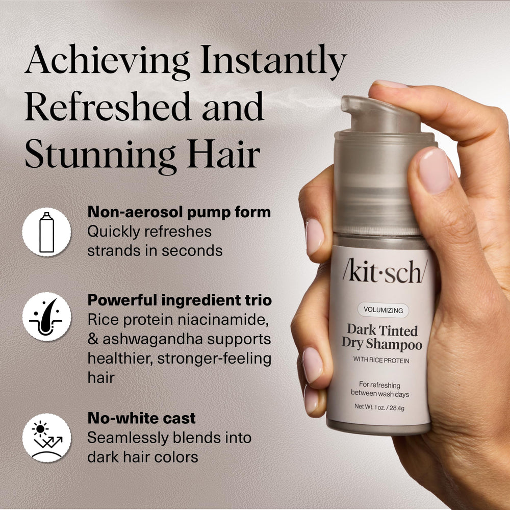 Kitsch champú en seco absorbe grasa del cabello para un aspecto limpio y con volumen.