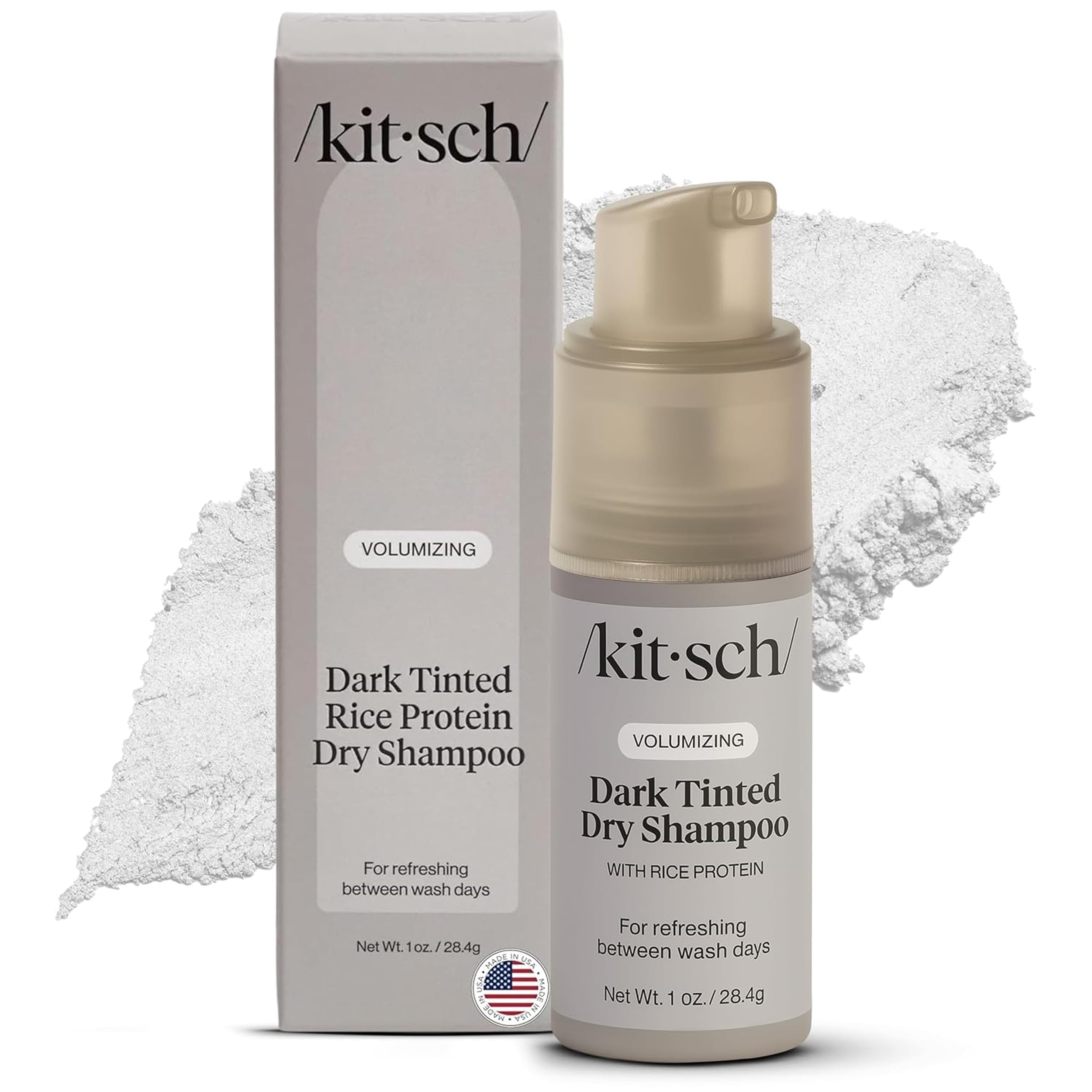 Kitsch champú en seco de proteína de arroz, aplicación con bomba para refrescar sin agua.