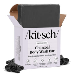 Kitsch Charcoal Soap Bar activated charcoal detox to purify pores and balance oil.