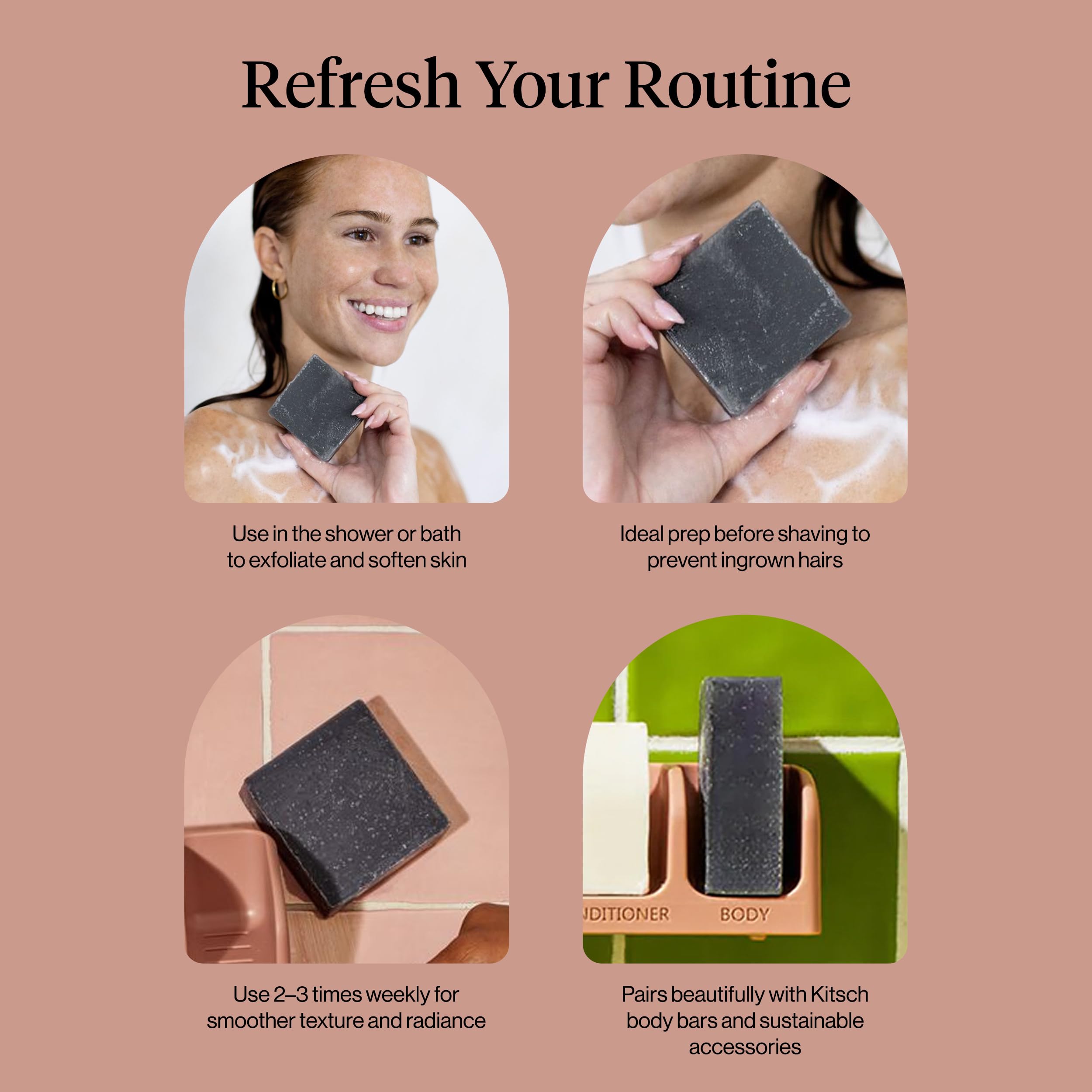 Kitsch Charcoal Soap Bar for daily use by men and women.