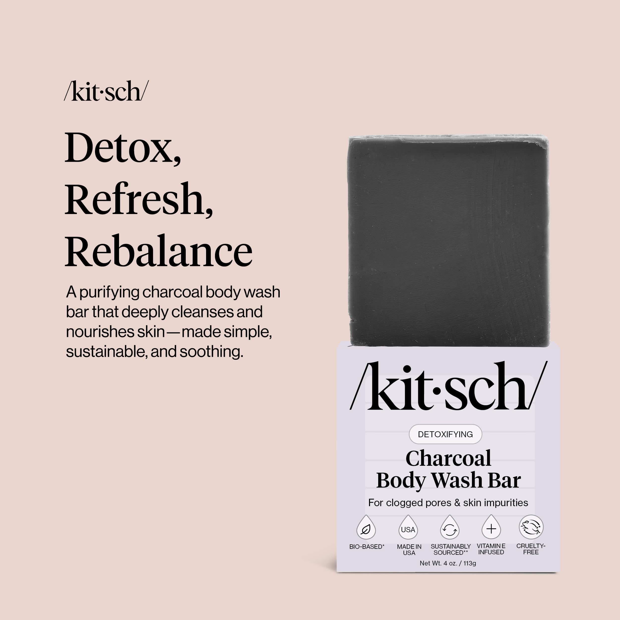 Kitsch Charcoal Soap Bar gentle-cleanse for all skin types.