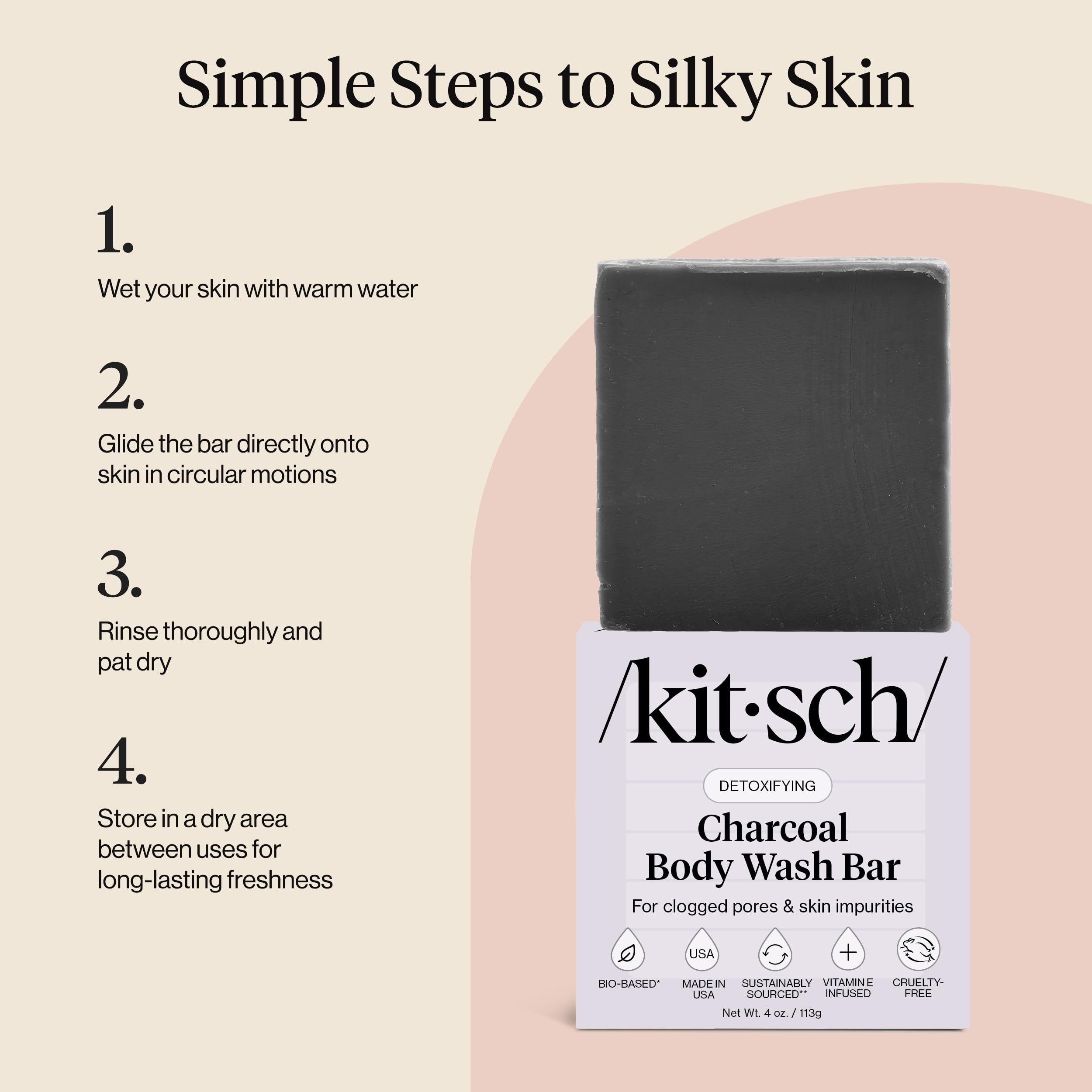 Kitsch Charcoal Soap Bar made in USA for quality skincare.