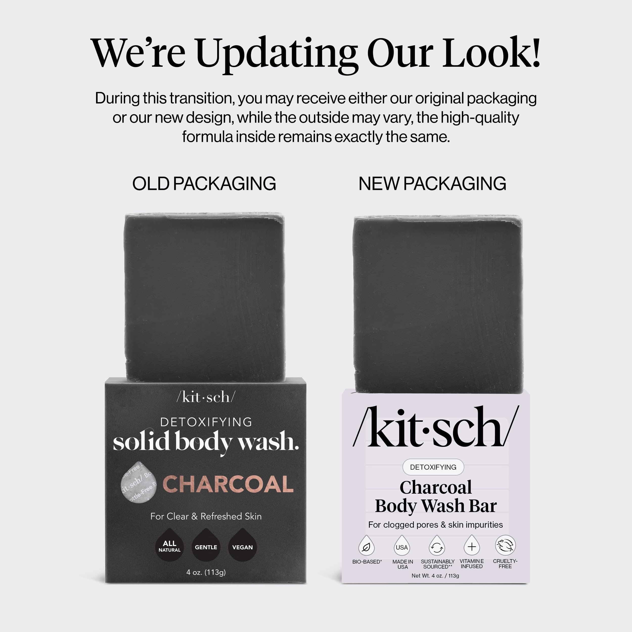 Kitsch Charcoal Soap Bar for pore cleansing and shine reduction.