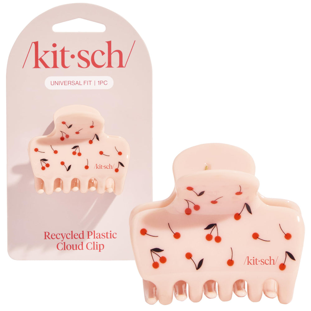 Kitsch cherry print claw clip daily use setting emphasizes style and practicality