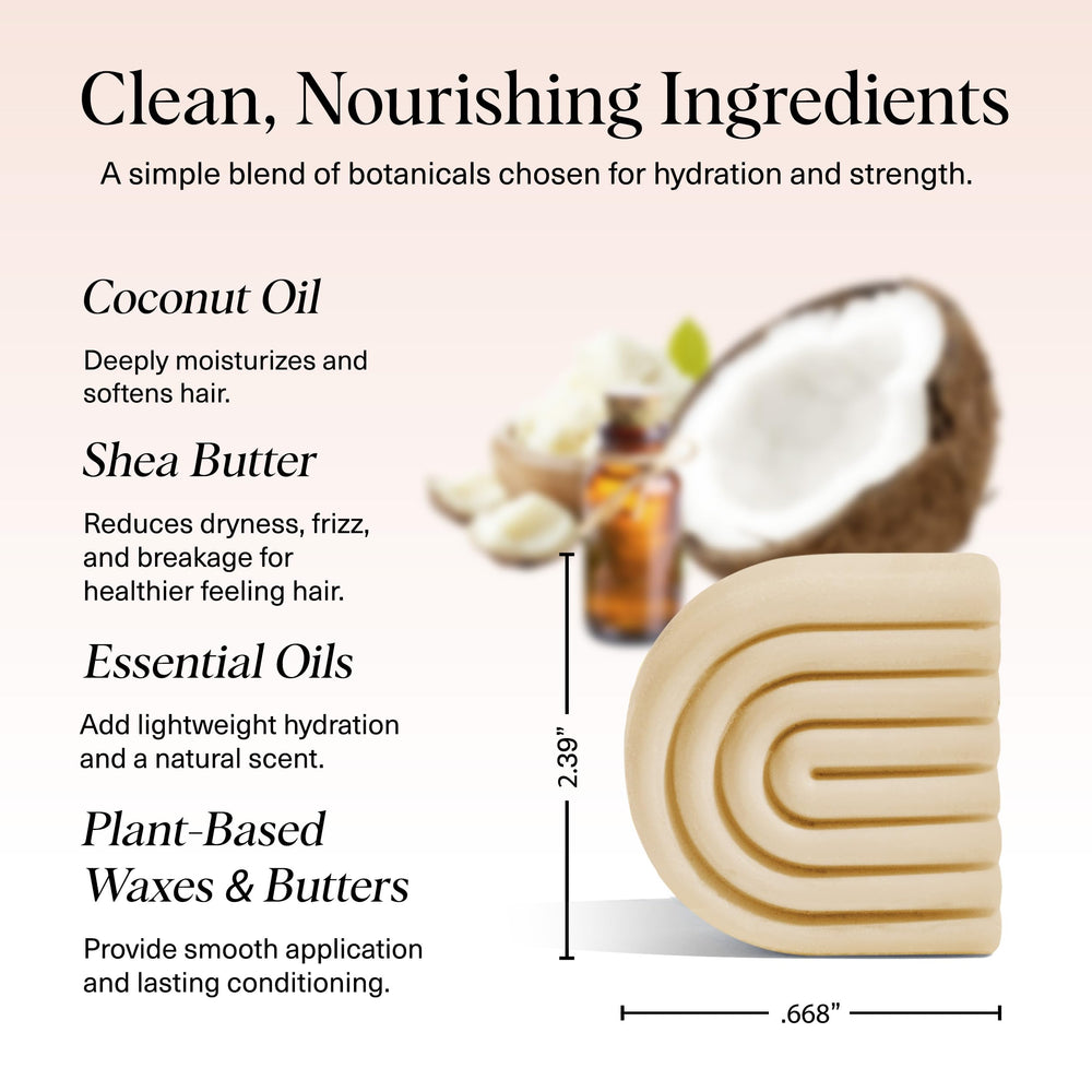 Kitsch Coconut Oil Conditioner Bar opened to reveal its rich texture.