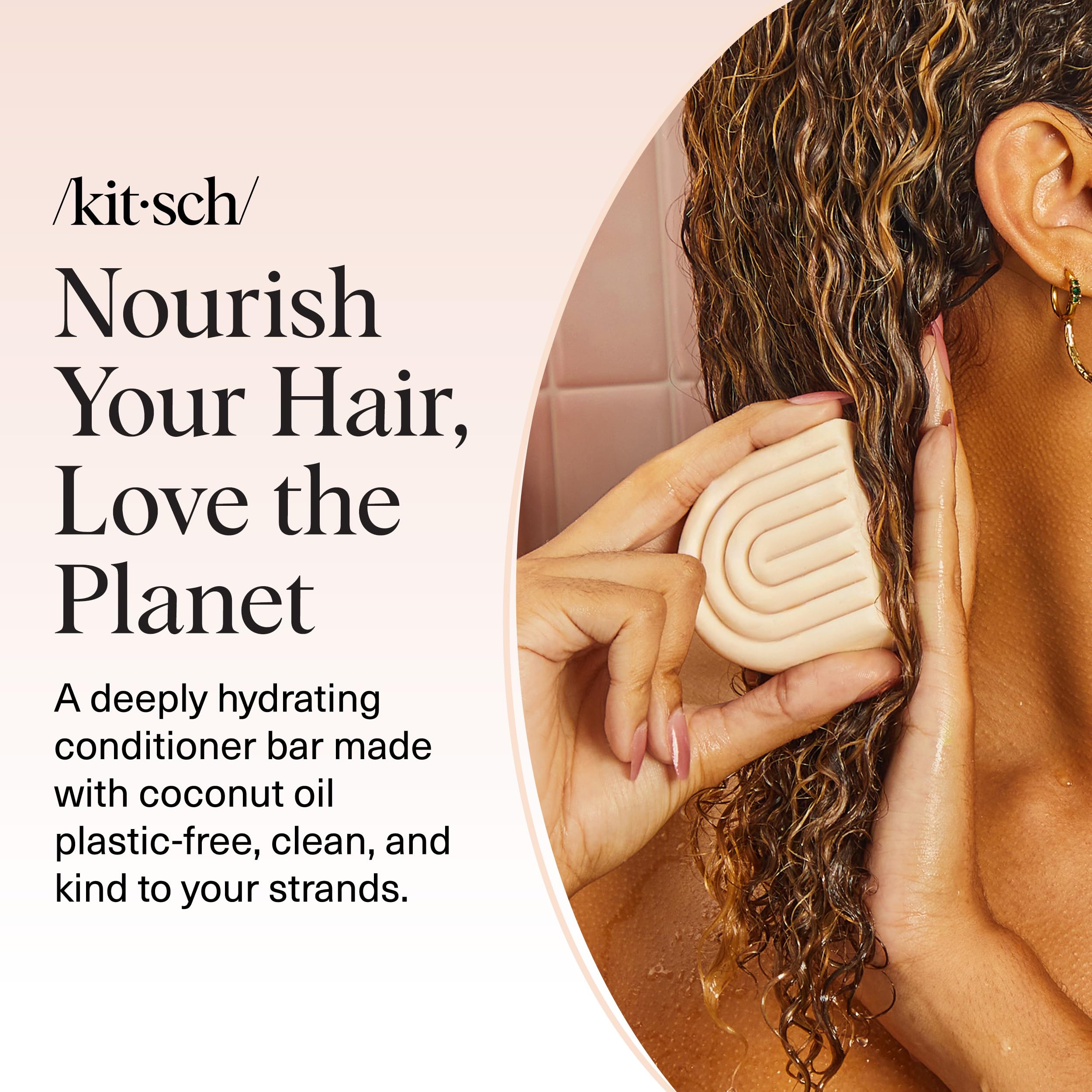 Kitsch Coconut Oil Conditioner Bar beautifully packaged and ready for eco-conscious consumers.