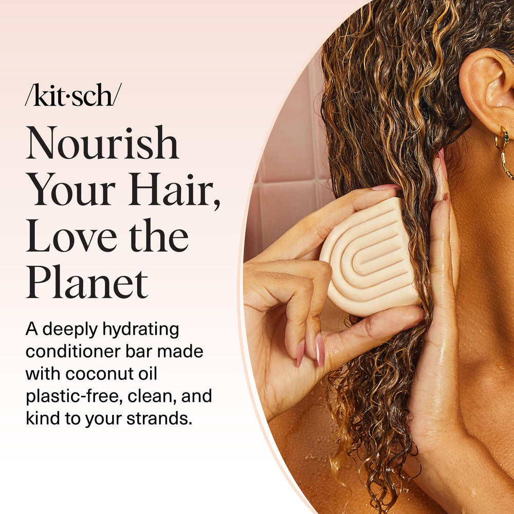 Kitsch Coconut Oil Conditioner Bar beautifully packaged and ready for eco-conscious consumers.