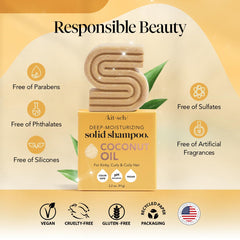 Kitsch Coconut Oil Shampoo Bar USA-made badge signals ethical production and quality