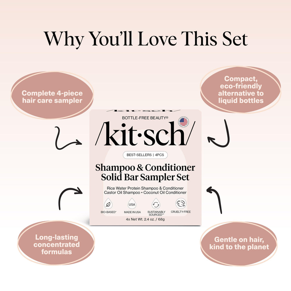 Kitsch conditioner bar coconut oil close-up for deep moisture and hydration