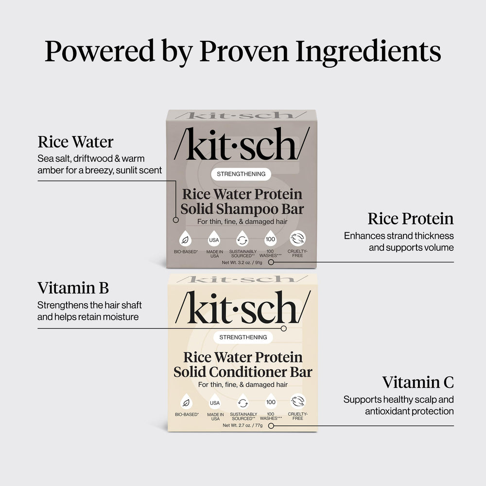 Kitsch conditioner bar on hair illustrating smoother styling outcomes