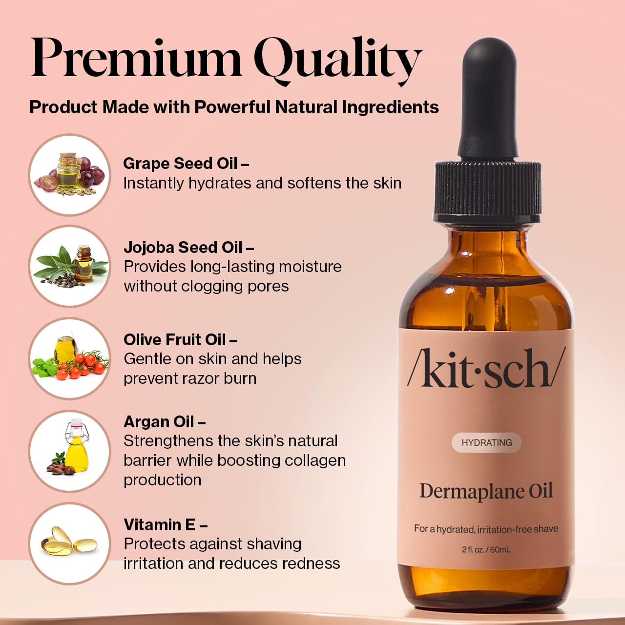 Kitsch Dermaplane oil application pump dispenses for smooth dermaplaning prep