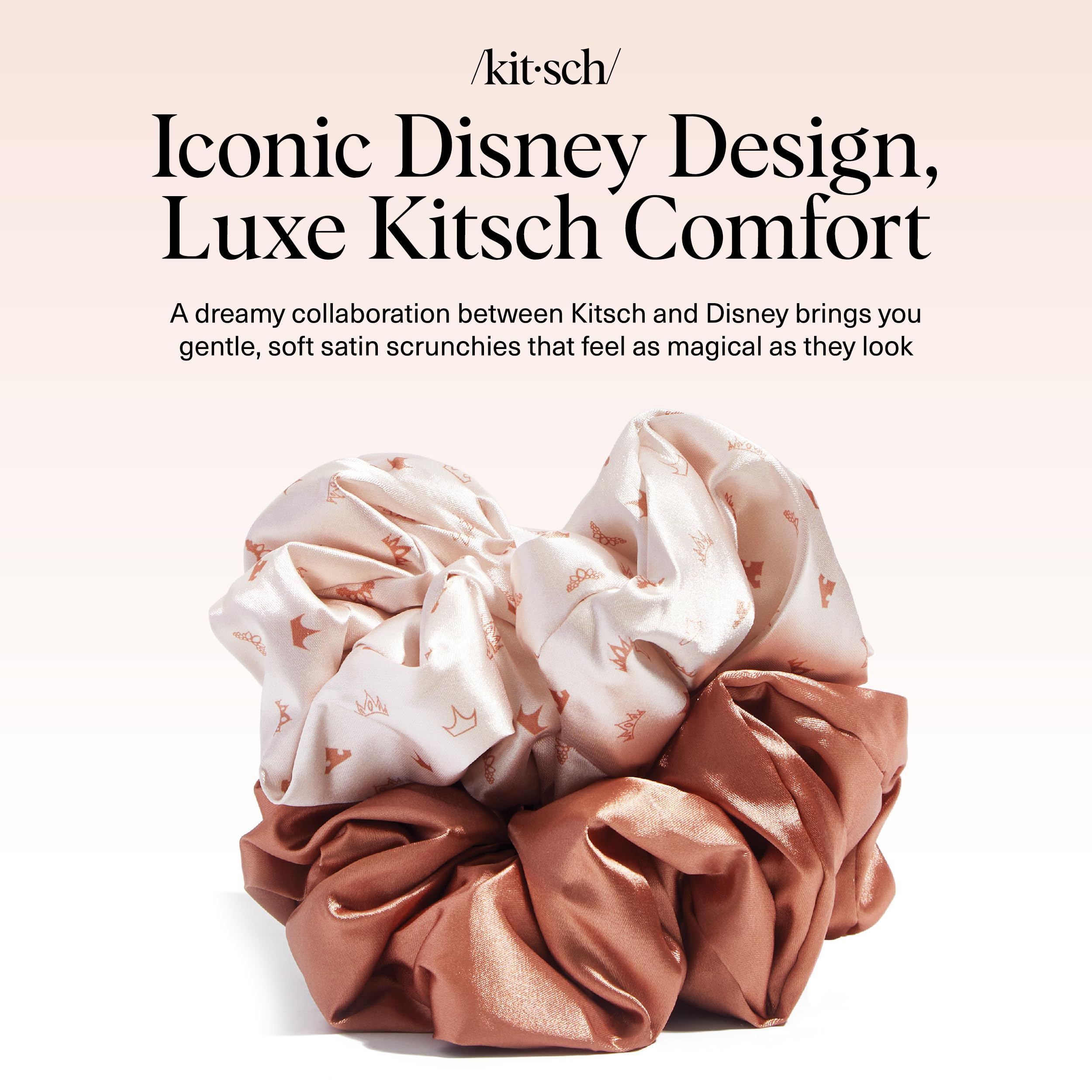 Kitsch Desert Crown satin with crease-free elastic for gentle styling.