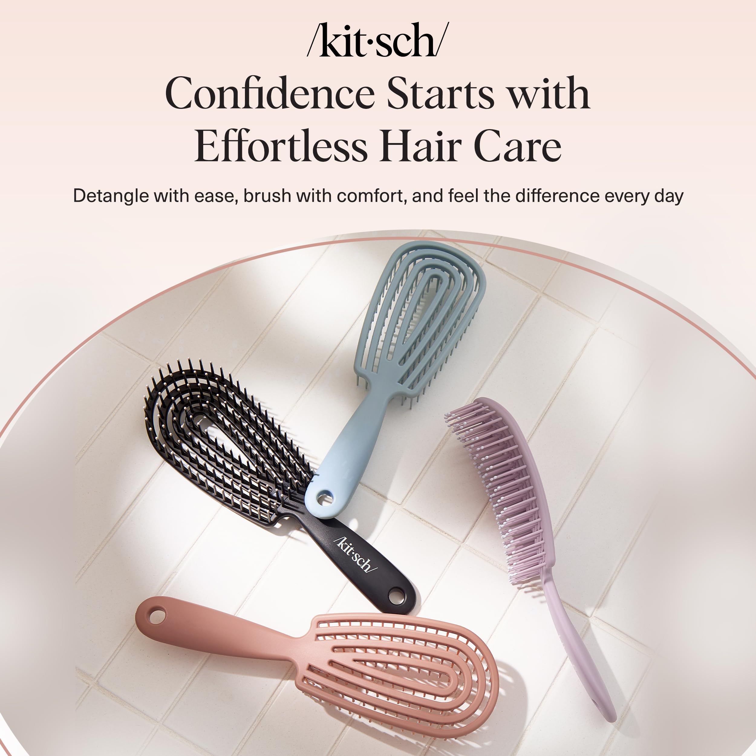 Kitsch Detangler Brush gentle enough for babies and grown-ups.