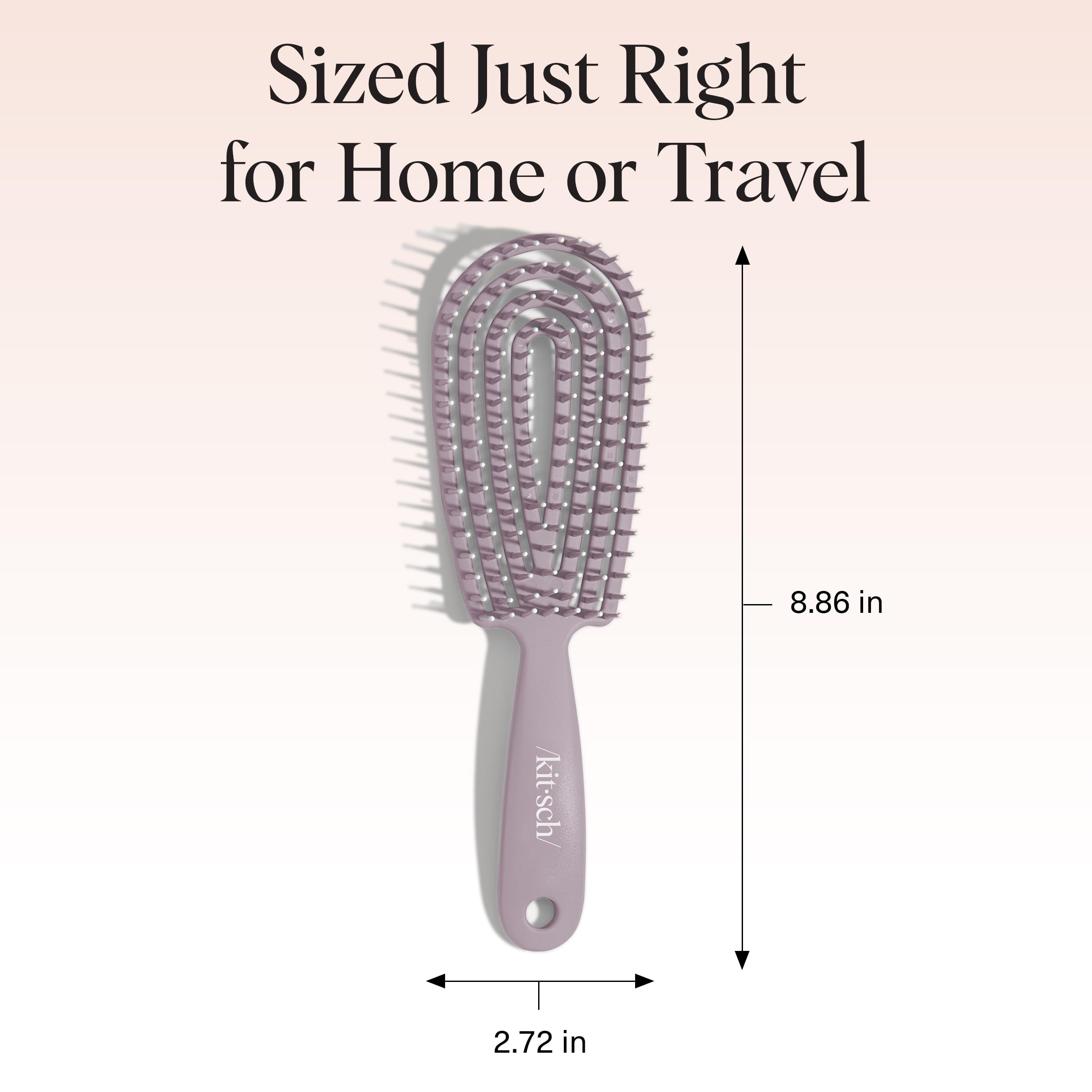 Kitsch Detangler Brush ergonomic handle ensures comfortable daily use.