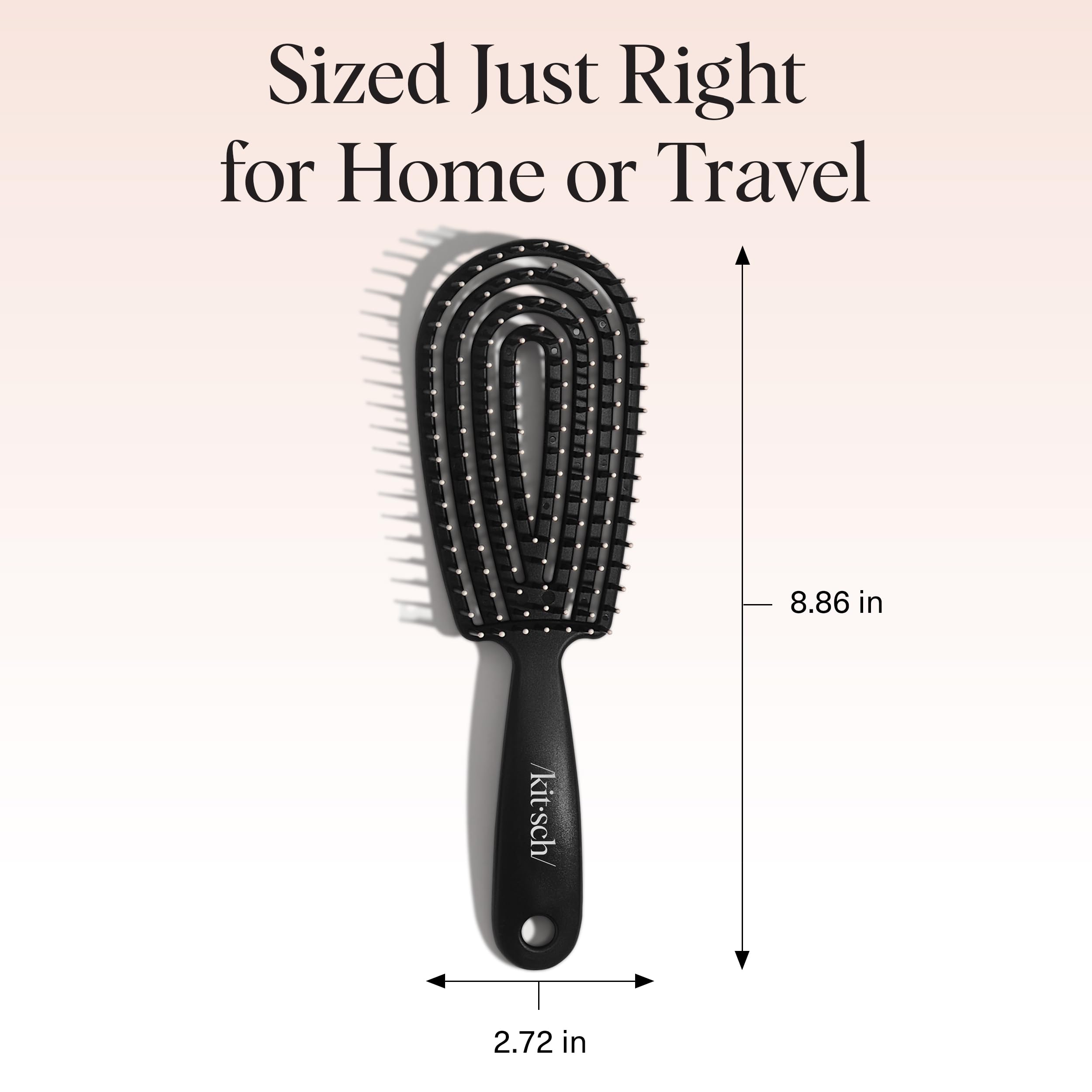 Kitsch Detangler Brush delivers shiny, smooth finish after detangling sessions.