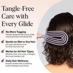 Kitsch Detangler Brush ultra-smooth bristles glide through curls with less tugging.