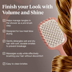 Kitsch ergonomic handle provides a comfortable grip during brushing