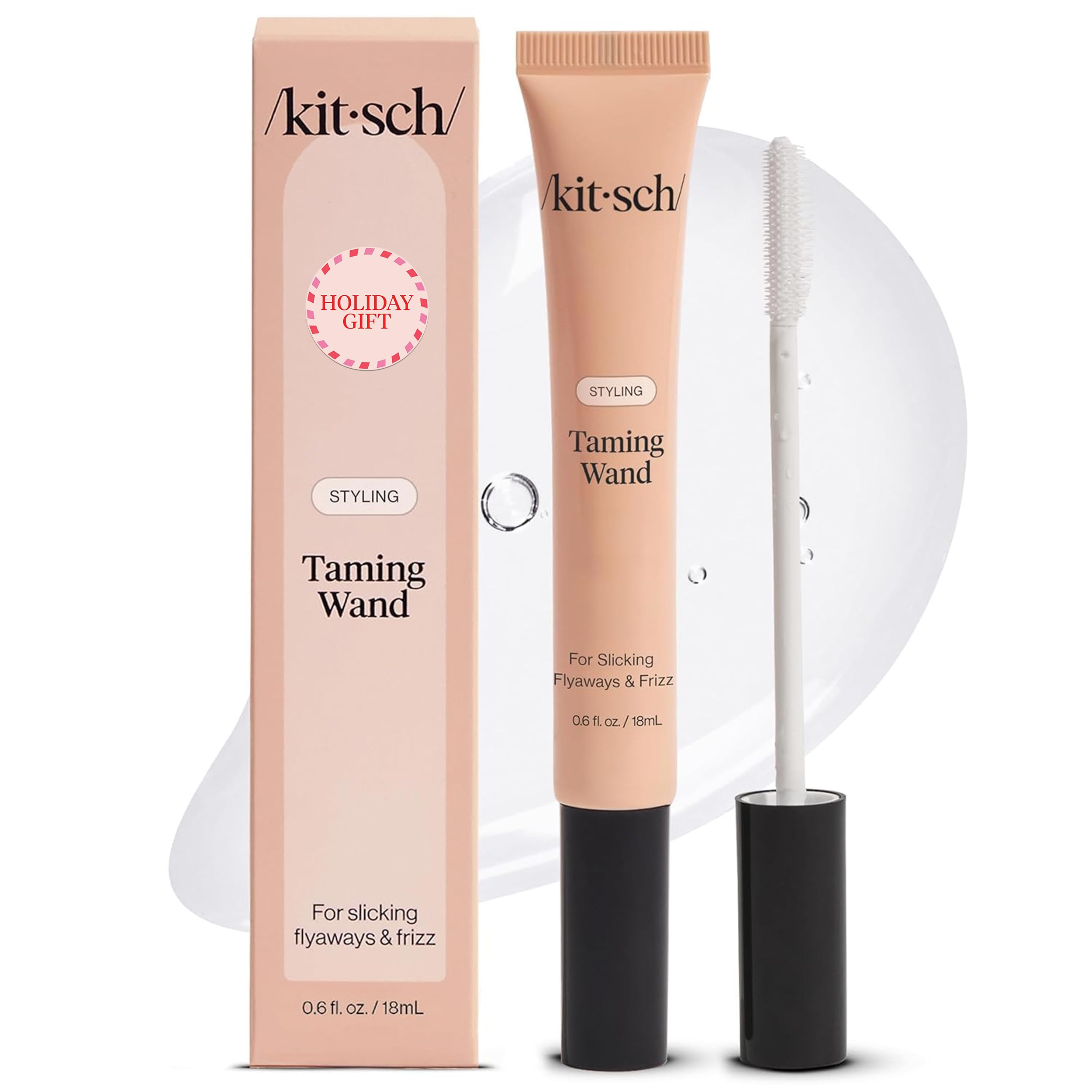 Kitsch Fly Away Stick clear gel application for quick frizz control.