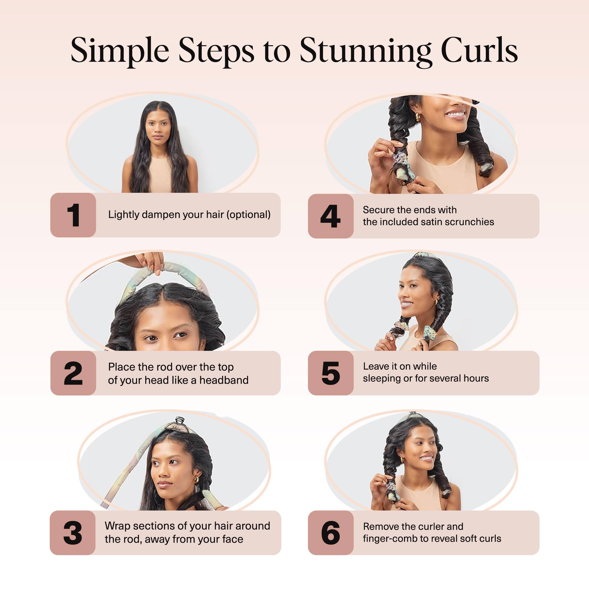 Kitsch frizz-free finish on hair after satin set use