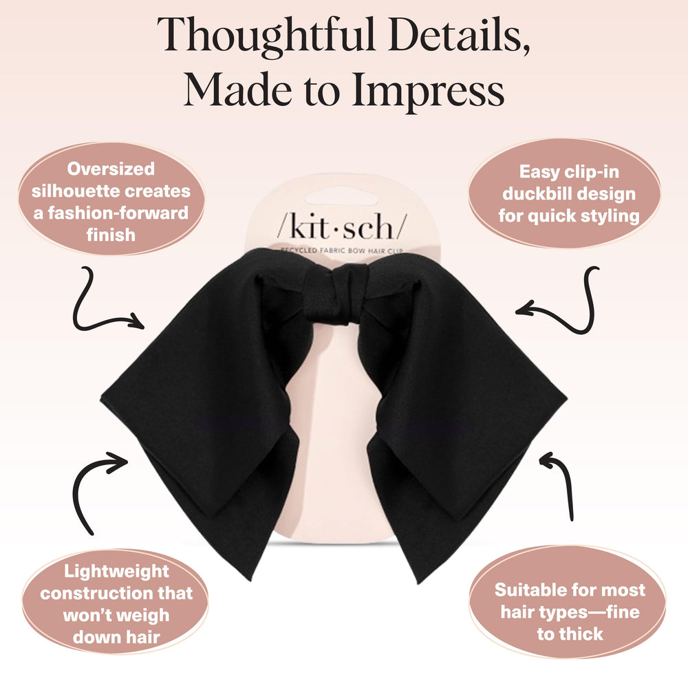 Kitsch gift-ready hair bow in black suitable for gifting occasions