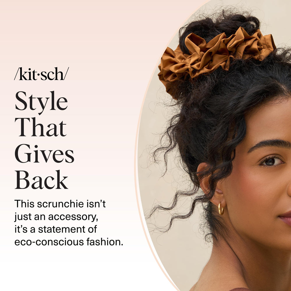 Kitsch gift-ready camel scrunchie highlights thoughtful present for her