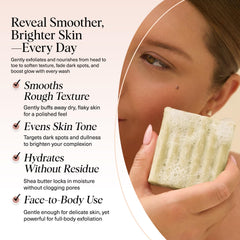 Kitsch glycolic wash bar face-use image suggests gentle exfoliation for even-toned skin.