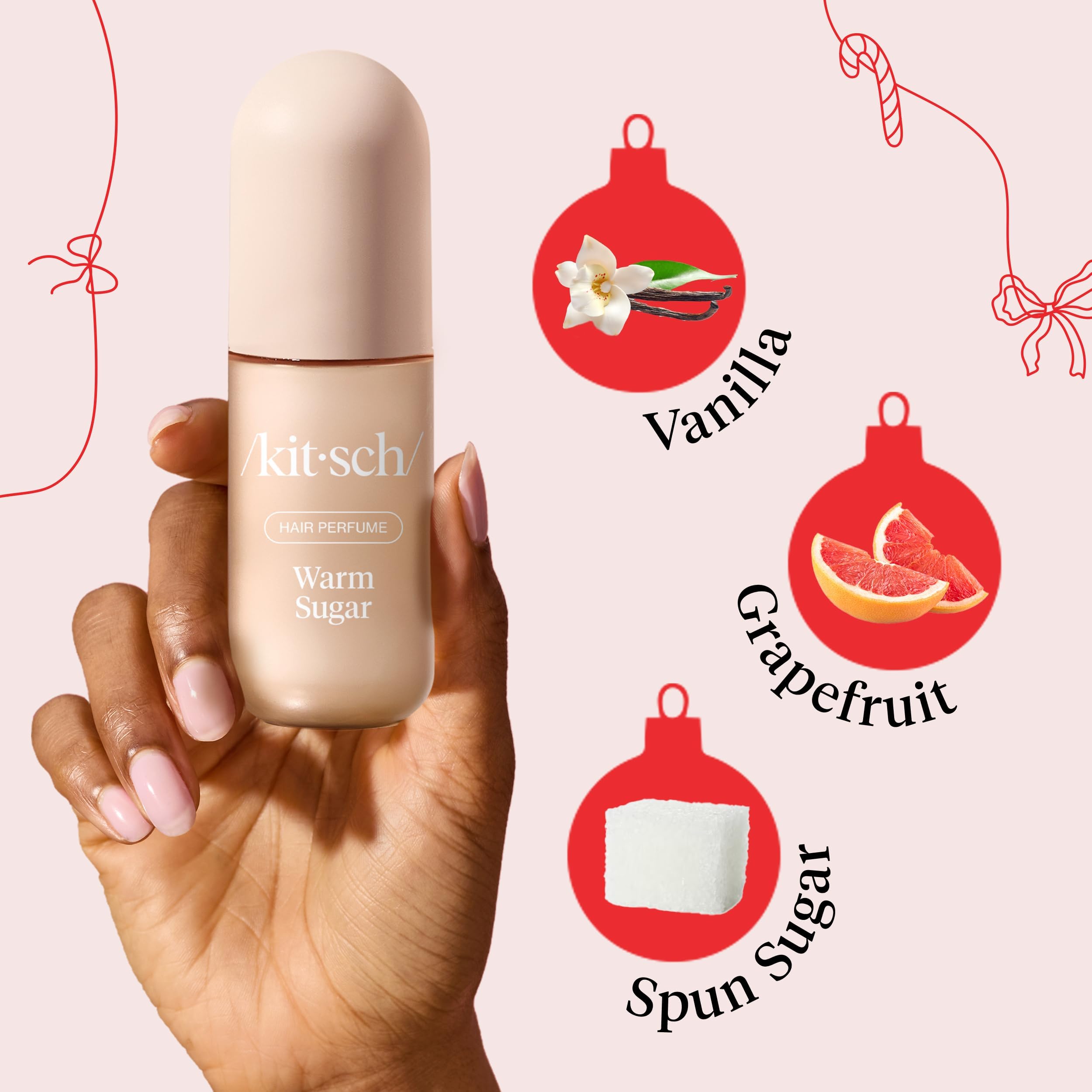 Kitsch Hair Perfume mist on hair—refreshing scent without weighing hair down.
