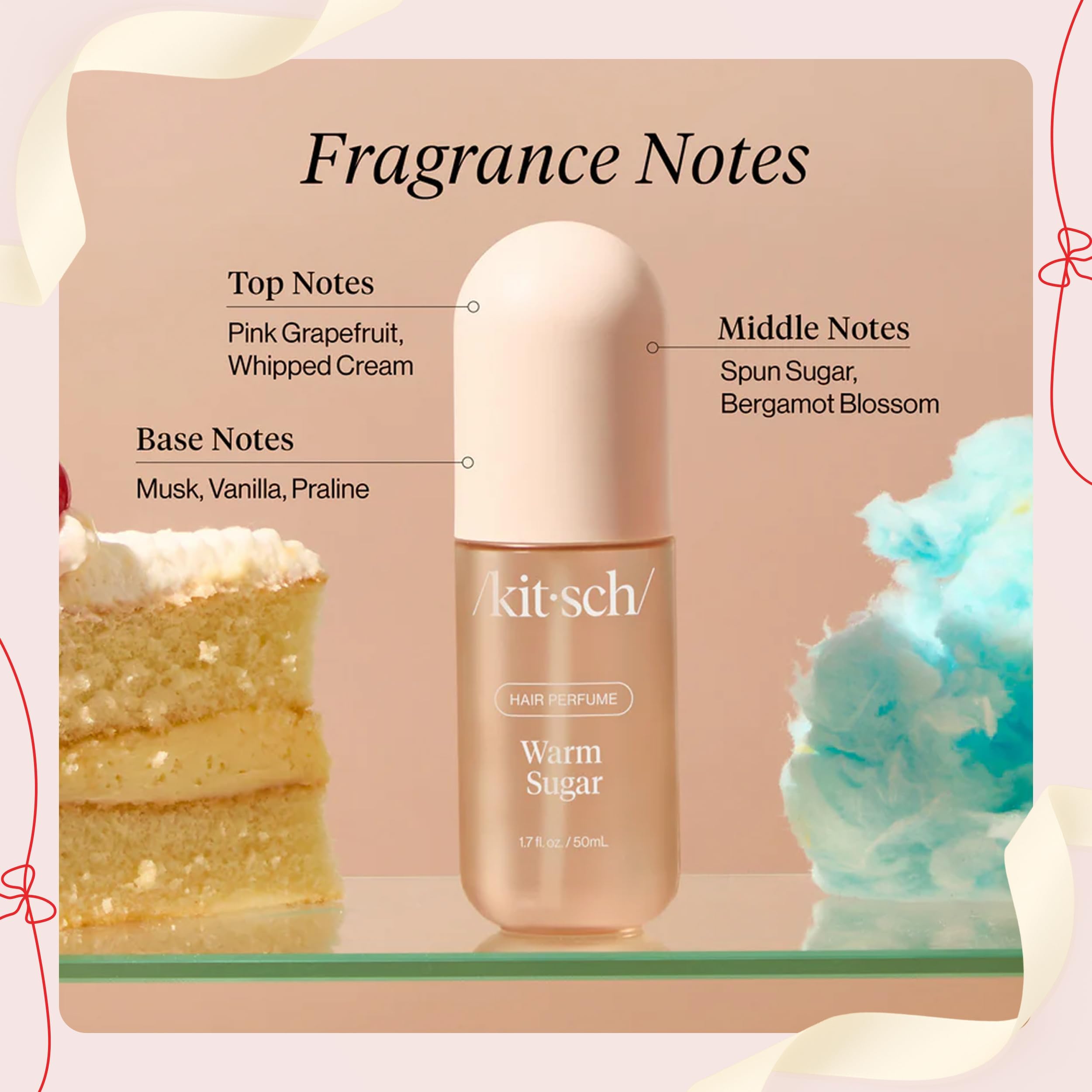 Kitsch Hair Perfume on pillowcase—fragrance refresh for restful nights.