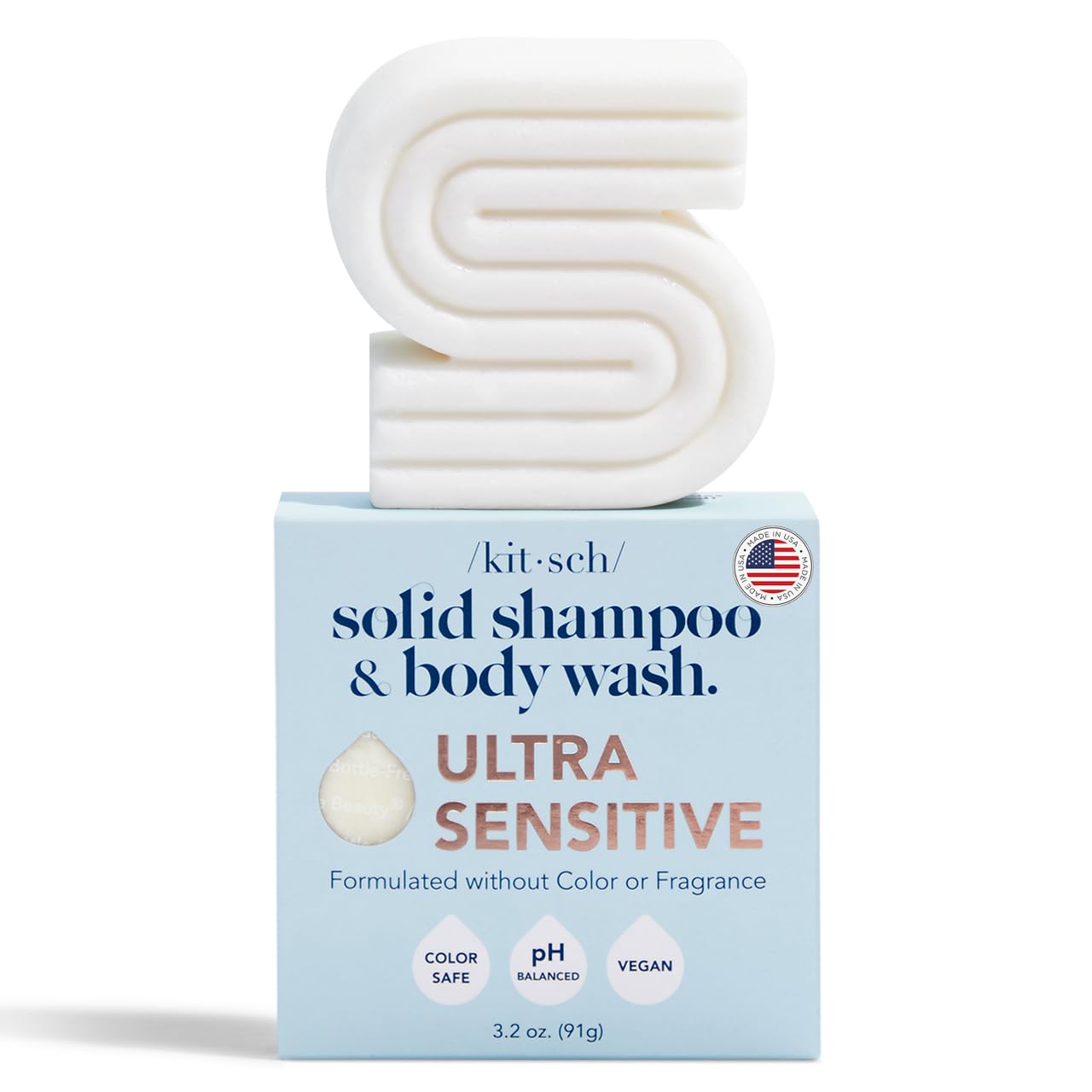 Kitsch hair and scalp care action shows easy lather and rinse.