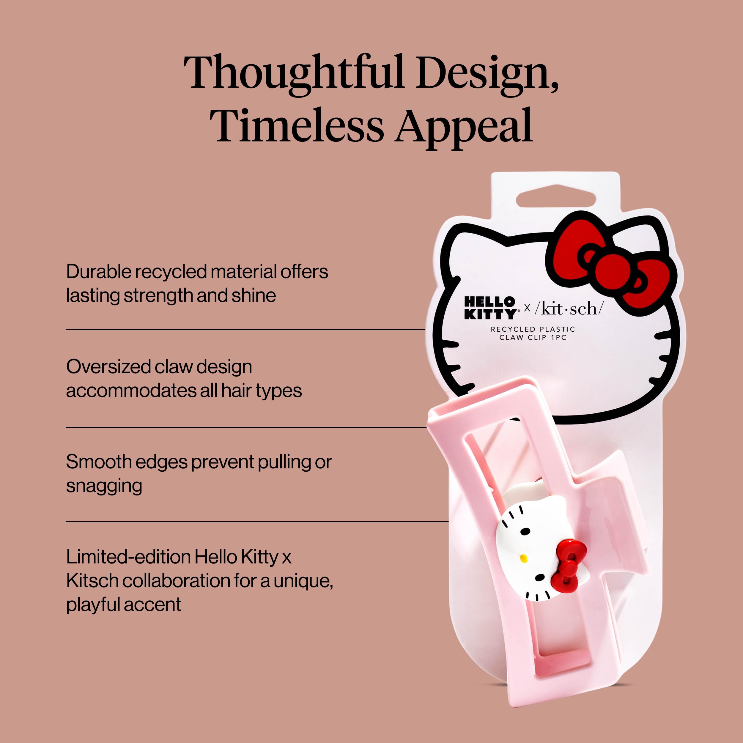 Kitsch Hello Kitty hair clip open clip reveals easy styling and great grip