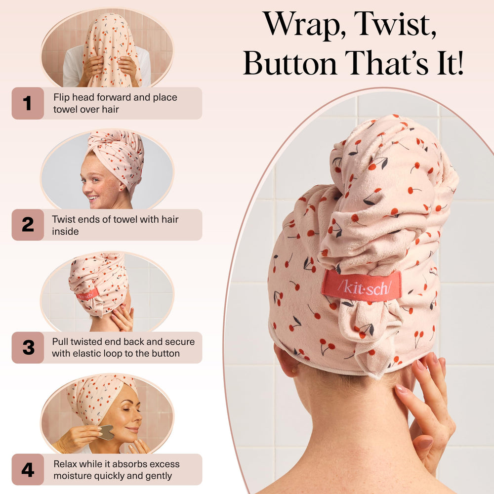 Kitsch holiday gift idea hair towel wrap suitable for women and teens.