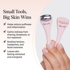Kitsch ice roller delivering cold therapy for refreshed skin